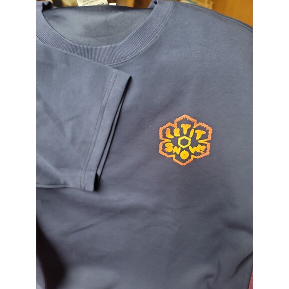 Snowday Navy Blue with classic let it snow logo , large T shirt. - Picture 6 of 6